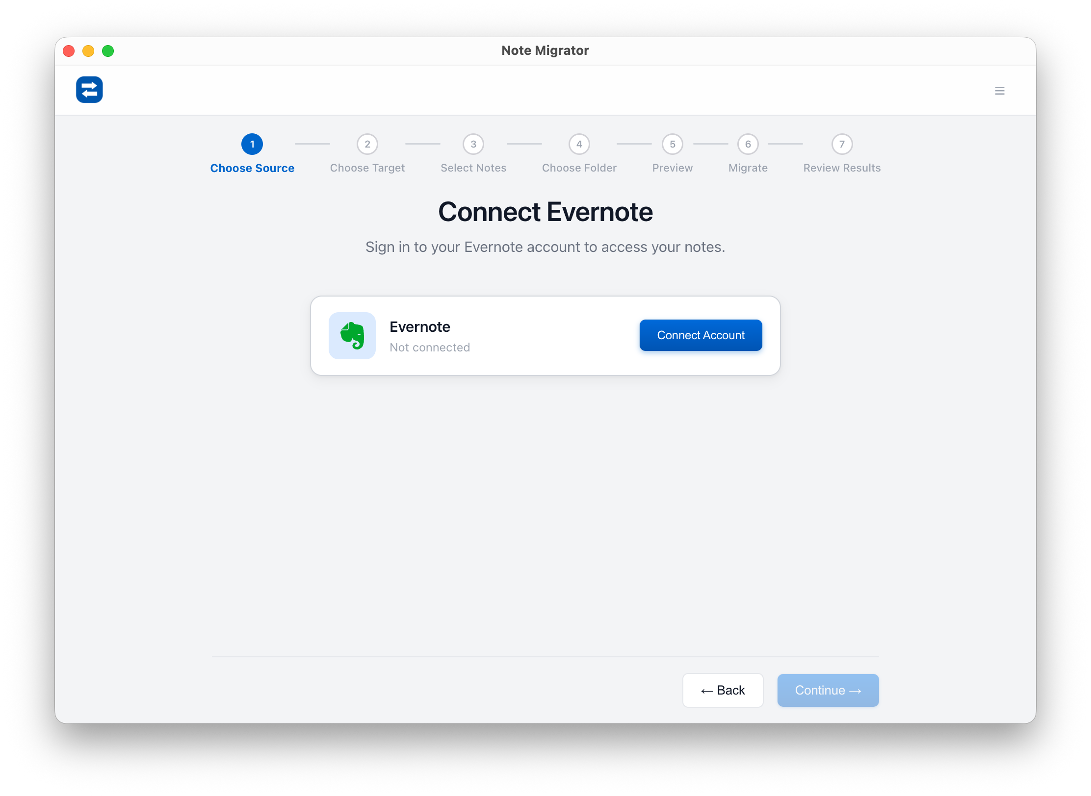 Connect Evernote Account