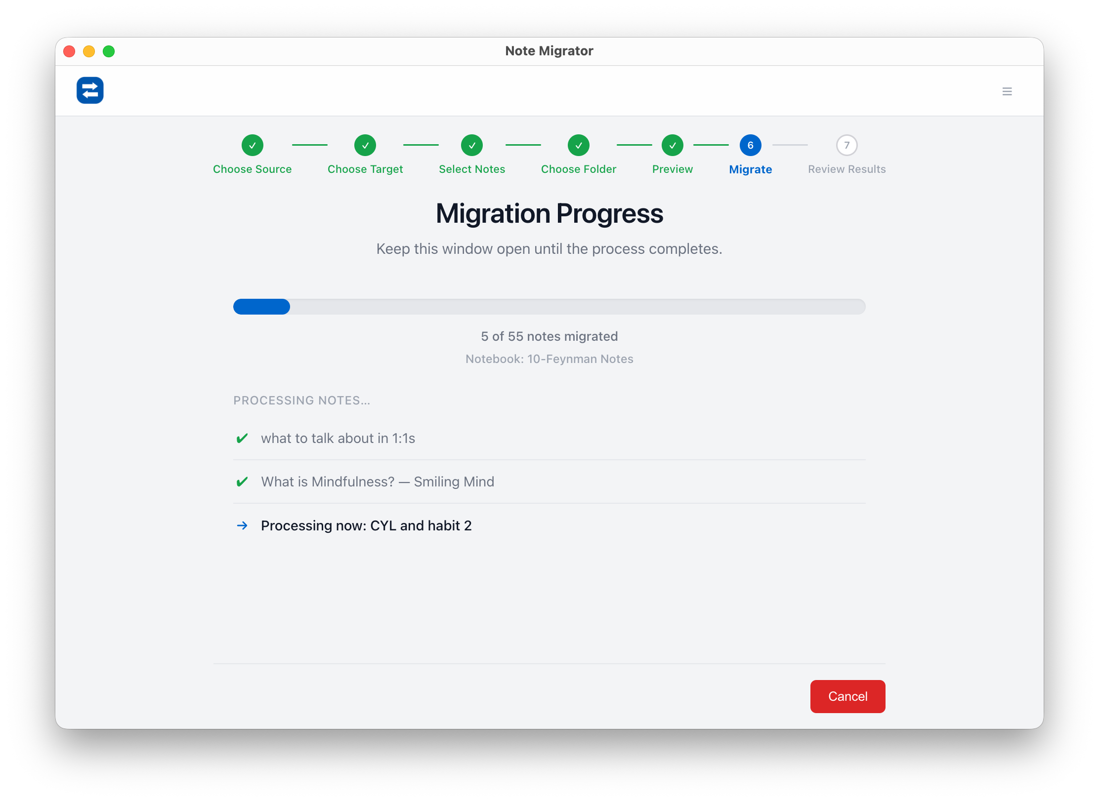 Migration Progress
